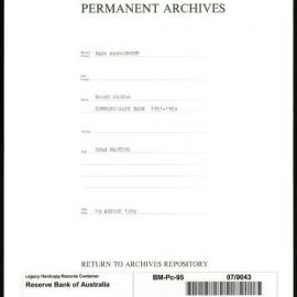 Bank Management - Commonwealth Bank - Board Papers - 1951 - 1959 - 92nd Meeting - 19 August 1959