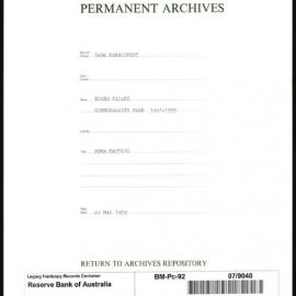 Bank Management - Commonwealth Bank - Board Papers - 1951 - 1959 - 89th Meeting - 27 May 1959