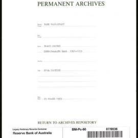 Bank Management - Commonwealth Bank - Board Papers - 1951 - 1959 - 87th Meeting - 25 March 1959