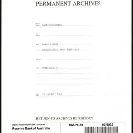 Bank Management - Commonwealth Bank - Board Papers - 1951 - 1959 - 85th Meeting - 28 January 1959