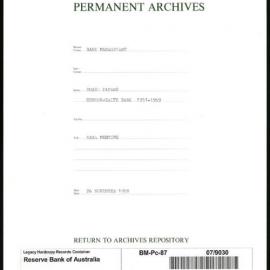 Bank Management - Commonwealth Bank - Board Papers - 1951 - 1959 - 84th Meeting - 26 November 1958