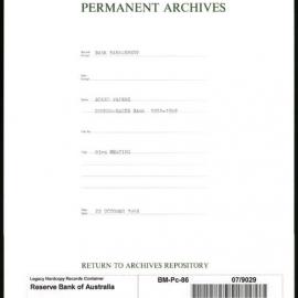 Bank Management - Commonwealth Bank - Board Papers - 1951 - 1959 - 83rd Meeting - 22 October 1958