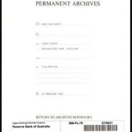 Bank Management - Commonwealth Bank - Board Papers - 1951 - 1959 - 75th Meeting - 27 February 1958