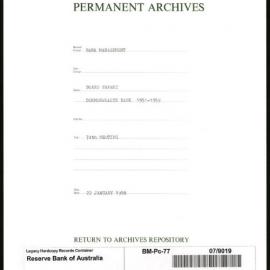 Bank Management - Commonwealth Bank - Board Papers - 1951 - 1959 - 74th Meeting - 22 January 1958