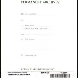 Bank Management - Commonwealth Bank - Board Papers - 1951 - 1959 - 72nd Meeting - 23 October 1957