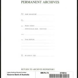 Bank Management - Commonwealth Bank - Board Papers - 1951 - 1959 - 70th Meeting - 28 August 1957