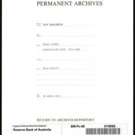 Bank Management - Commonwealth Bank - Board Papers - 1951 - 1959 - 66th Meeting - 16 April 1957