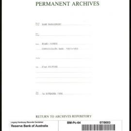 Bank Management - Commonwealth Bank - Board Papers - 1951 - 1959 - 61st Meeting - 14 November 1956