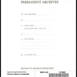 Bank Management - Commonwealth Bank - Board Papers - 1951 - 1959 - 60th Meeting - 24 October 1956