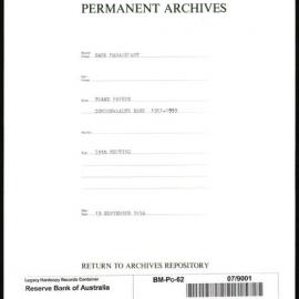 Bank Management - Commonwealth Bank - Board Papers - 1951 - 1959 - 59th Meeting - 19 September 1956