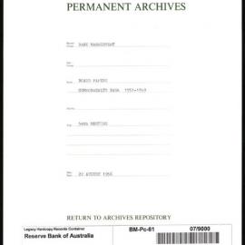 Bank Management - Commonwealth Bank - Board Papers - 1951 - 1959 - 58th Meeting - 22 August 1956