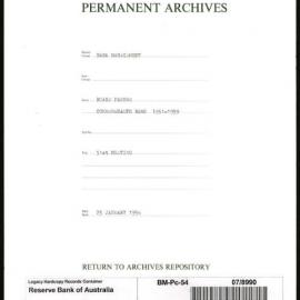 Bank Management - Commonwealth Bank - Board Papers - 1951 - 1959 - 51st Meeting - 25 January 1956