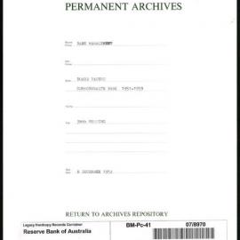 Bank Management - Commonwealth Bank - Board Papers - 1951 - 1959 - 38th Meeting - 8 December 1954