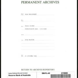 Bank Management - Commonwealth Bank - Board Papers - 1951 - 1959 - 37th Meeting - 27 October 1954