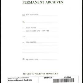 Bank Management - Commonwealth Bank - Board Papers - 1951 - 1959 - 35th Meeting - 19 August 1954