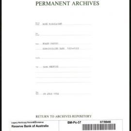 Bank Management - Commonwealth Bank - Board Papers - 1951 - 1959 - 34th Meeting - 28 July 1954