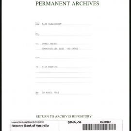 Bank Management - Commonwealth Bank - Board Papers - 1951 - 1959 - 31st Meeting - 28 April 1954