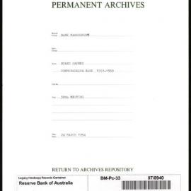 Bank Management - Commonwealth Bank - Board Papers - 1951 - 1959 - 30th Meeting - 24 March 1954