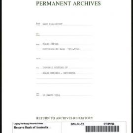Bank Management - Commonwealth Bank - Board Papers - 1951 - 1959 - Informal Meeting of Board Members - Memoranda - 11 March 1954