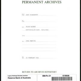 Bank Management - Commonwealth Bank - Board Papers - 1951 - 1959 - 29th Meeting - 22 February 1954