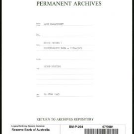 Bank Management - Commonwealth Bank - Board Papers - 1924 - 1945 - 263rd Meeting - 19 June 1945