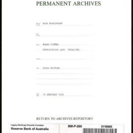 Bank Management - Commonwealth Bank - Board Papers - 1924 - 1945 - 259th Meeting - 13 February 1945
