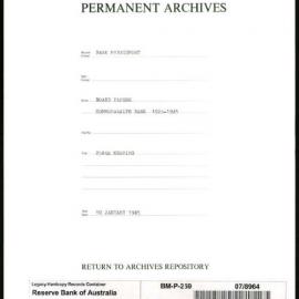 Bank Management - Commonwealth Bank - Board Papers - 1924 - 1945 - 258th Meeting - 10 January 1945