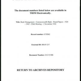 Bank Management - Commonwealth Bank - Board Papers - 1924 - 1945 - 256th Meeting - 1 November 1944