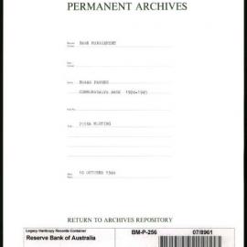 Bank Management - Commonwealth Bank - Board Papers - 1924 - 1945 - 255th Meeting - 10 October 1944