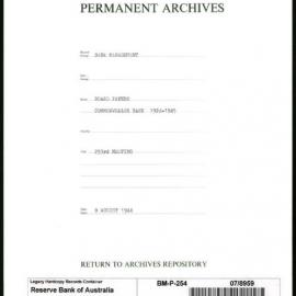Bank Management - Commonwealth Bank - Board Papers - 1924 - 1945 - 253rd Meeting - 8 August 1944