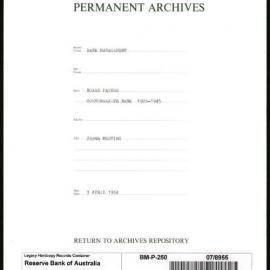 Bank Management - Commonwealth Bank - Board Papers - 1924 - 1945 - 249th Meeting - 3 April 1944
