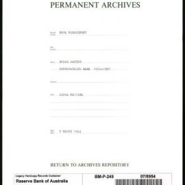 Bank Management - Commonwealth Bank - Board Papers - 1924 - 1945 - 248th Meeting - 7 March 1944