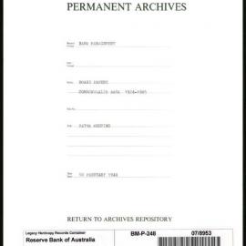 Bank Management - Commonwealth Bank - Board Papers - 1924 - 1945 - 247th Meeting - 10 February 1944