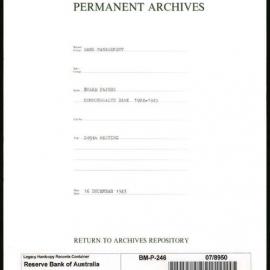 Bank Management - Commonwealth Bank - Board Papers - 1924 - 1945 - 245th Meeting - 16 December 1943
