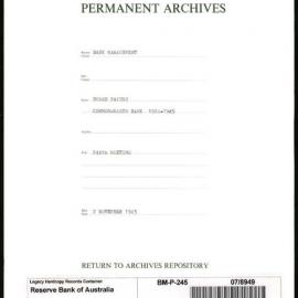 Bank Management - Commonwealth Bank - Board Papers - 1924 - 1945 - 244th Meeting - 2 November 1943