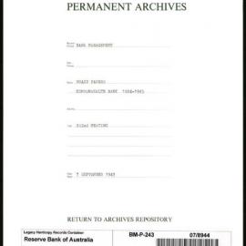 Bank Management - Commonwealth Bank - Board Papers - 1924 - 1945 - 242nd Meeting - 7 September 1943