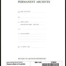 Bank Management - Commonwealth Bank - Board Papers - 1924 - 1945 - 241st Meeting - 10 August 1943