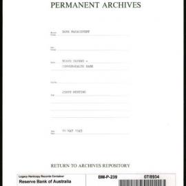 Bank Management - Commonwealth Bank - Board Papers - 1924 - 1945 - 238th Meeting - 18 May 1943