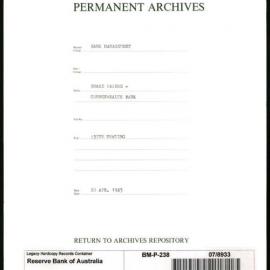 Bank Management - Commonwealth Bank - Board Papers - 1924 - 1945 - 237th Meeting - 20 April 1943