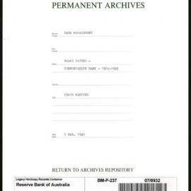 Bank Management - Commonwealth Bank - Board Papers - 1924 - 1945 - 236th Meeting - 9 March 1943