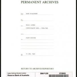 Bank Management - Commonwealth Bank - Board Papers - 1924 - 1945 - 234th Meeting - 12 January 1943
