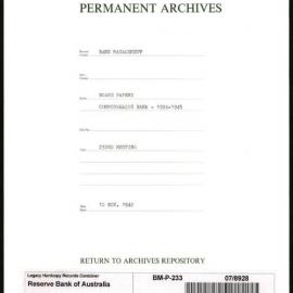 Bank Management - Commonwealth Bank - Board Papers - 1924 - 1945 - 232nd Meeting - 10 November 1942