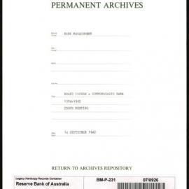 Bank Management - Commonwealth Bank - Board Papers - 1924 - 1945 - 230th Meeting - 14 September 1942