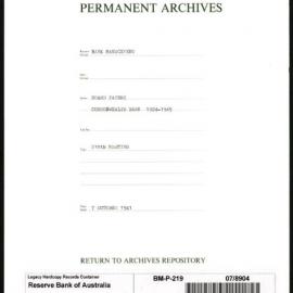 Bank Management - Commonwealth Bank - Board Papers - 1924 - 1945 - 218th Meeting - 7 October 1941