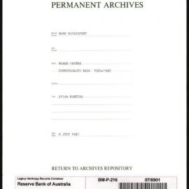 Bank Management - Commonwealth Bank - Board Papers - 1924 - 1945 - 215th Meeting - 8 July 1941