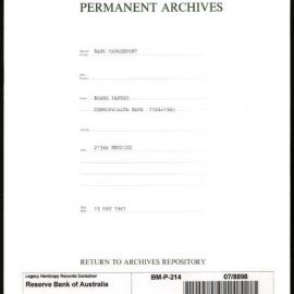 Bank Management - Commonwealth Bank - Board Papers - 1924 - 1945 - 213th Meeting - 13 May 1941