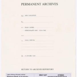 Bank Management - Commonwealth Bank - Board Papers - 1924 - 1945 - 206th Meeting - 8 October 1940