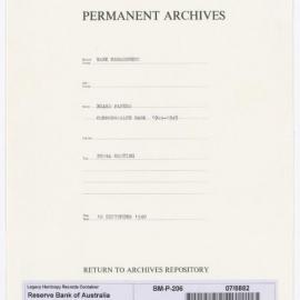 Bank Management - Commonwealth Bank - Board Papers - 1924 - 1945 - 205th Meeting - 10 September 1940