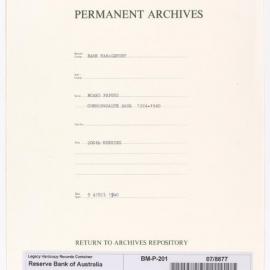 Bank Management - Commonwealth Bank - Board Papers - 1924 - 1945 - 200th Meeting - 9 April 1940