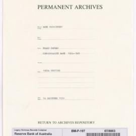 Bank Management - Commonwealth Bank - Board Papers - 1924 - 1945 - 196th Meeting - 18 December 1939
